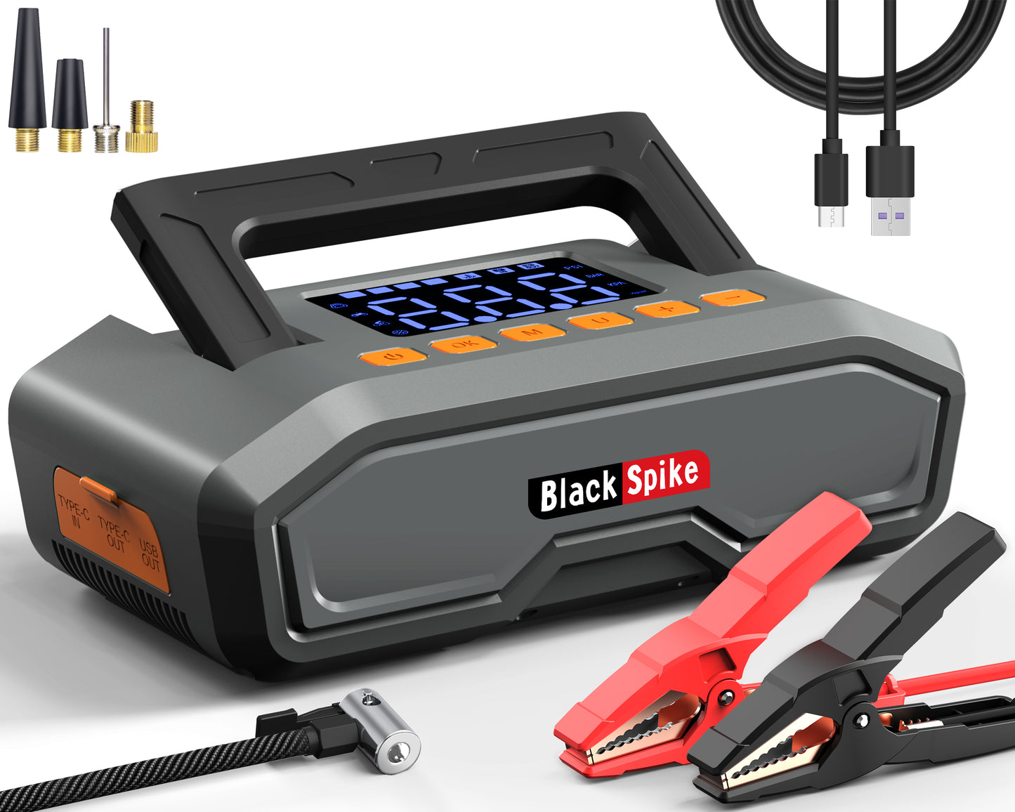 BlackSpike Portable Car Jump Starter with Air Compressor